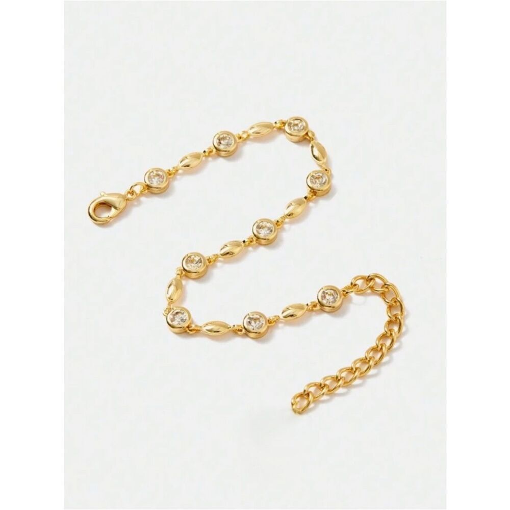 Gold Crystal Link Bracelet #2587
